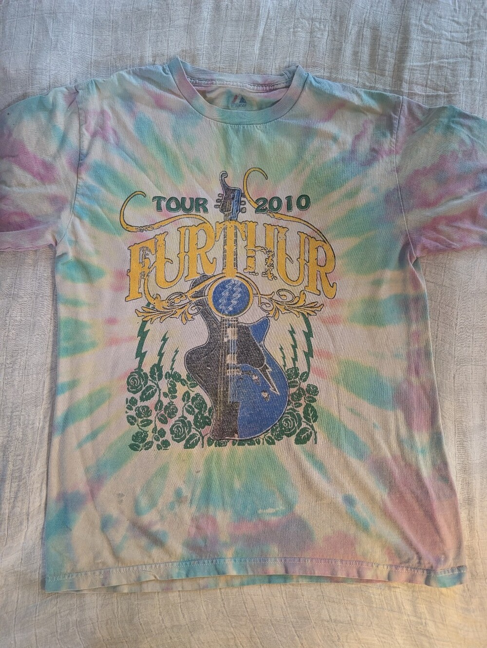 Vintage Concert T-shirt FURTHUR WEIR LESH GRATEFUL DEAD Tie Dye Tour 2010 Faded